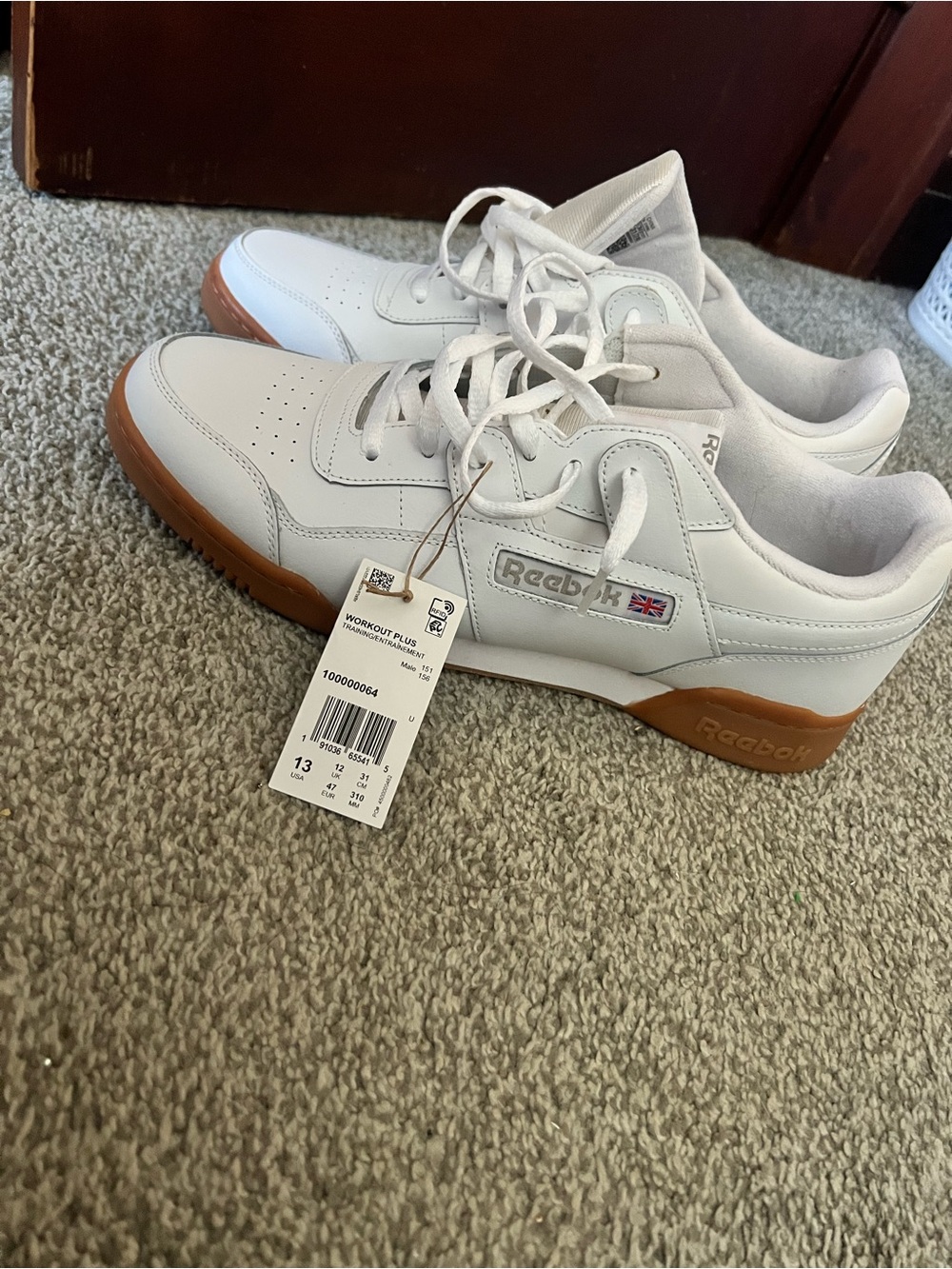Reebok Men's White Sneakers with Gum Outsole
